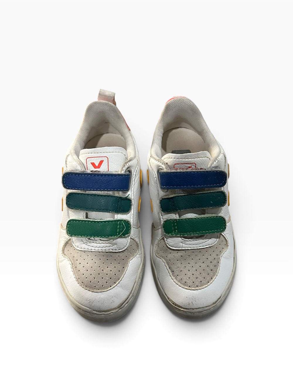 Veja Kids Small V-10 Multicolor Velcro Sneakers White Size EU 29 US 12